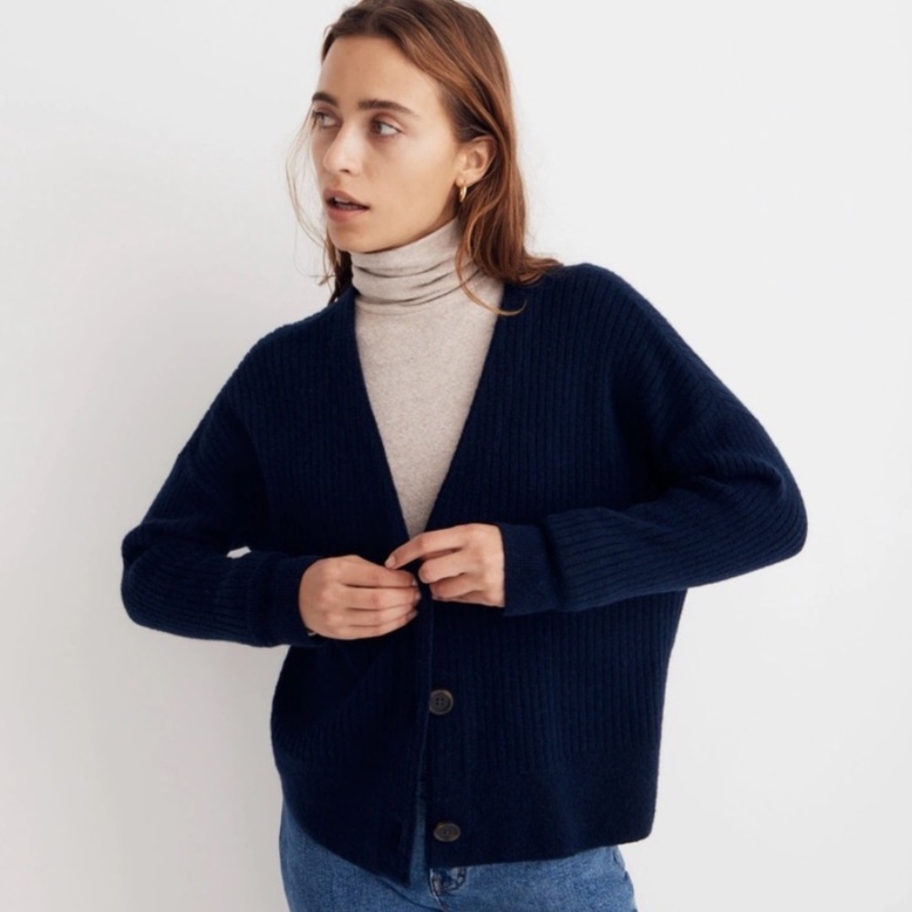 MADEWELL Cameron Cardigan Sweater Navy